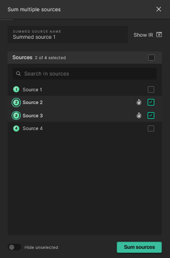Sum multiple sources