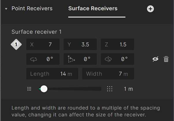 Editor - Surface receiver settings