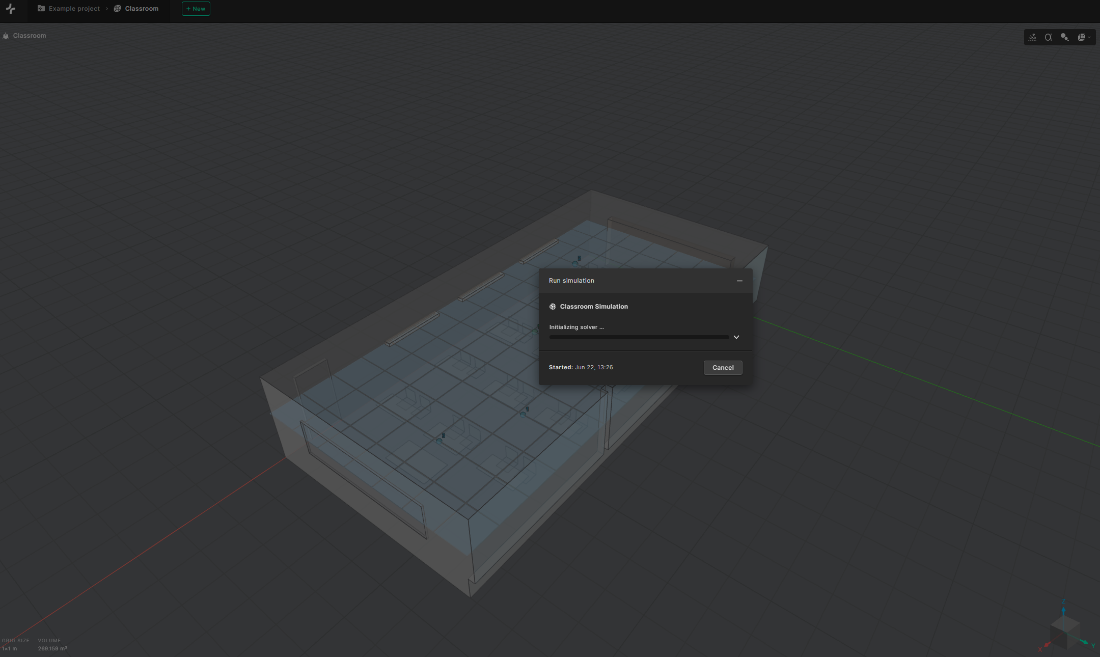 Editor - A running simulation