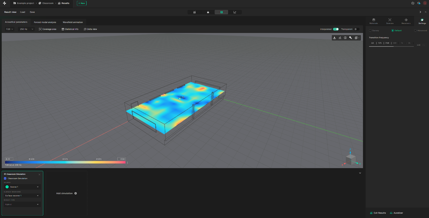 Results view - Surface receiver view