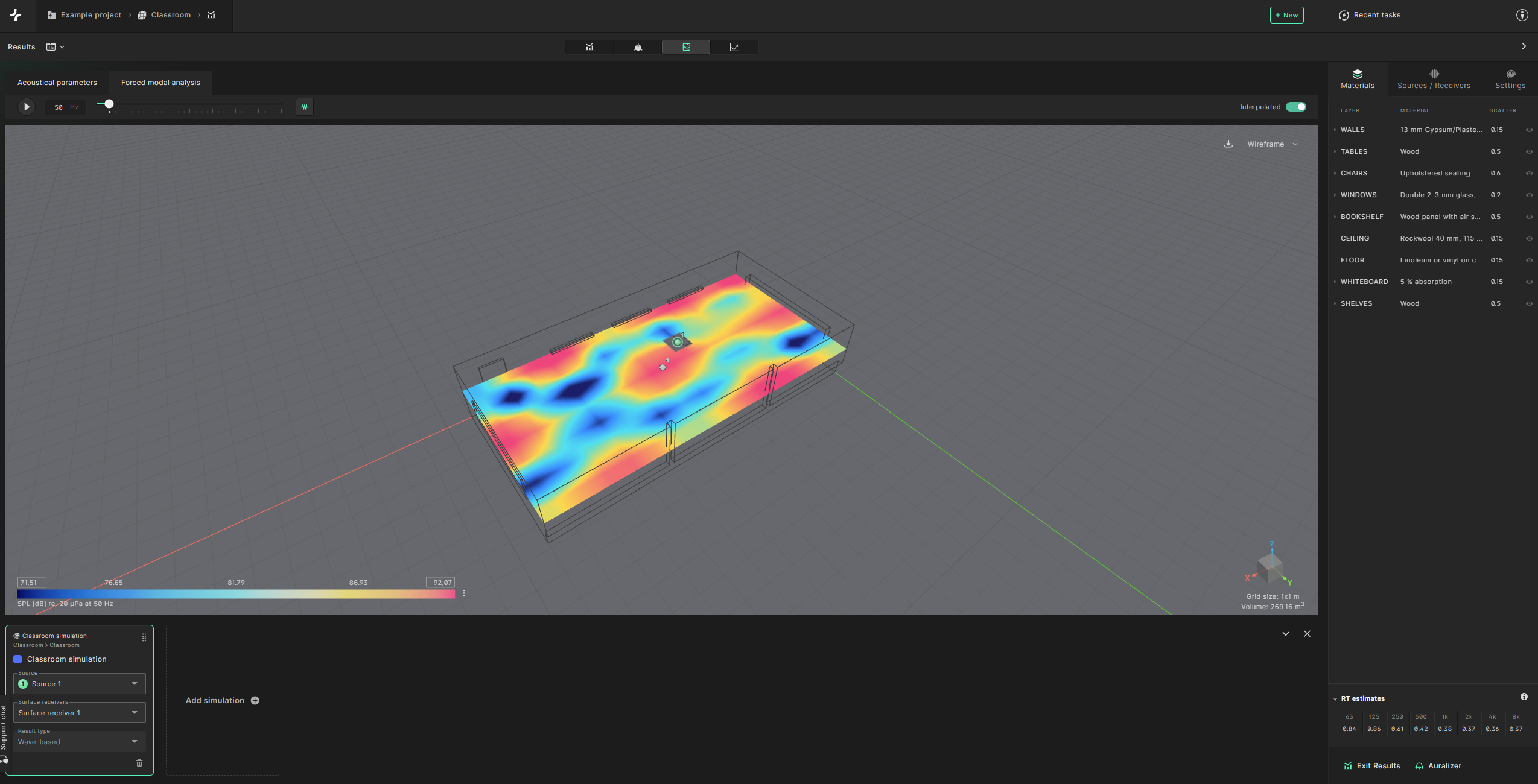 Results view - Forced modal analysis