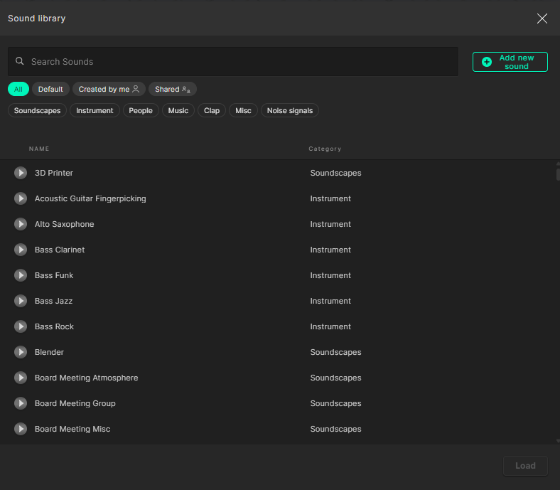 Auralizer - Sound library