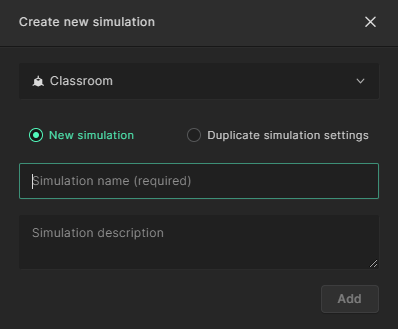 Simulation name