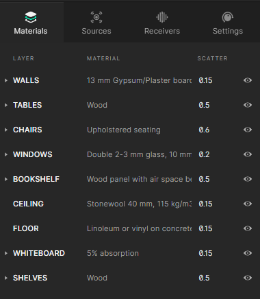 Material setup