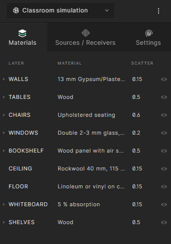 Material setup