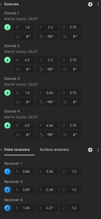 Source/Receivers tab