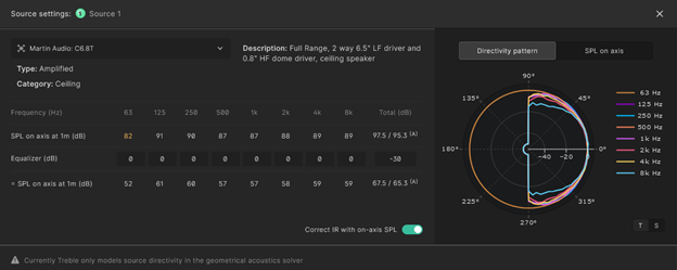 Source settings menu