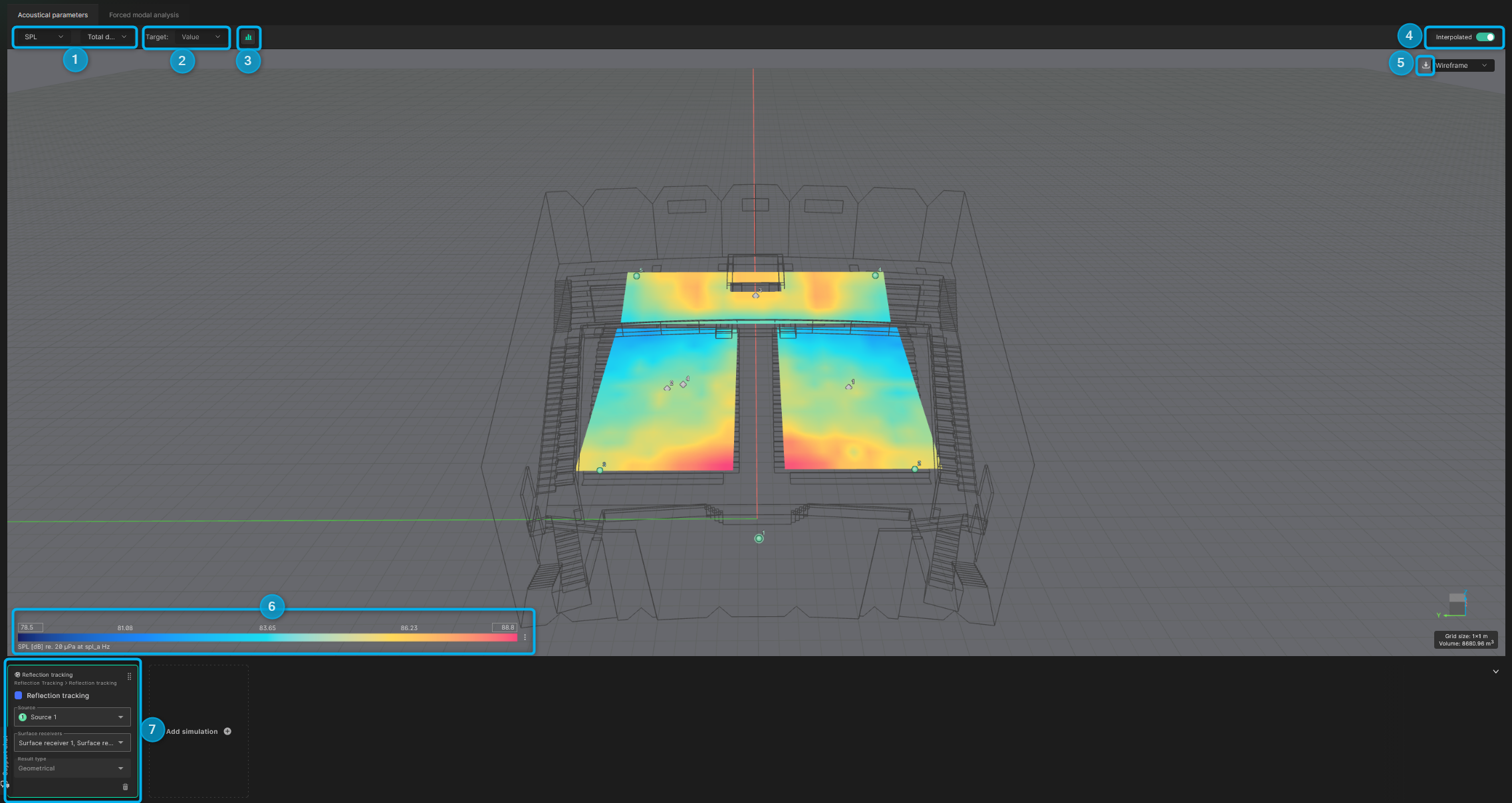 Acoustical parameters view