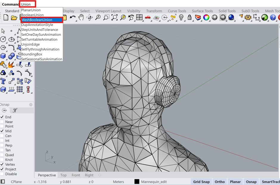 Join the objects in a boolean union