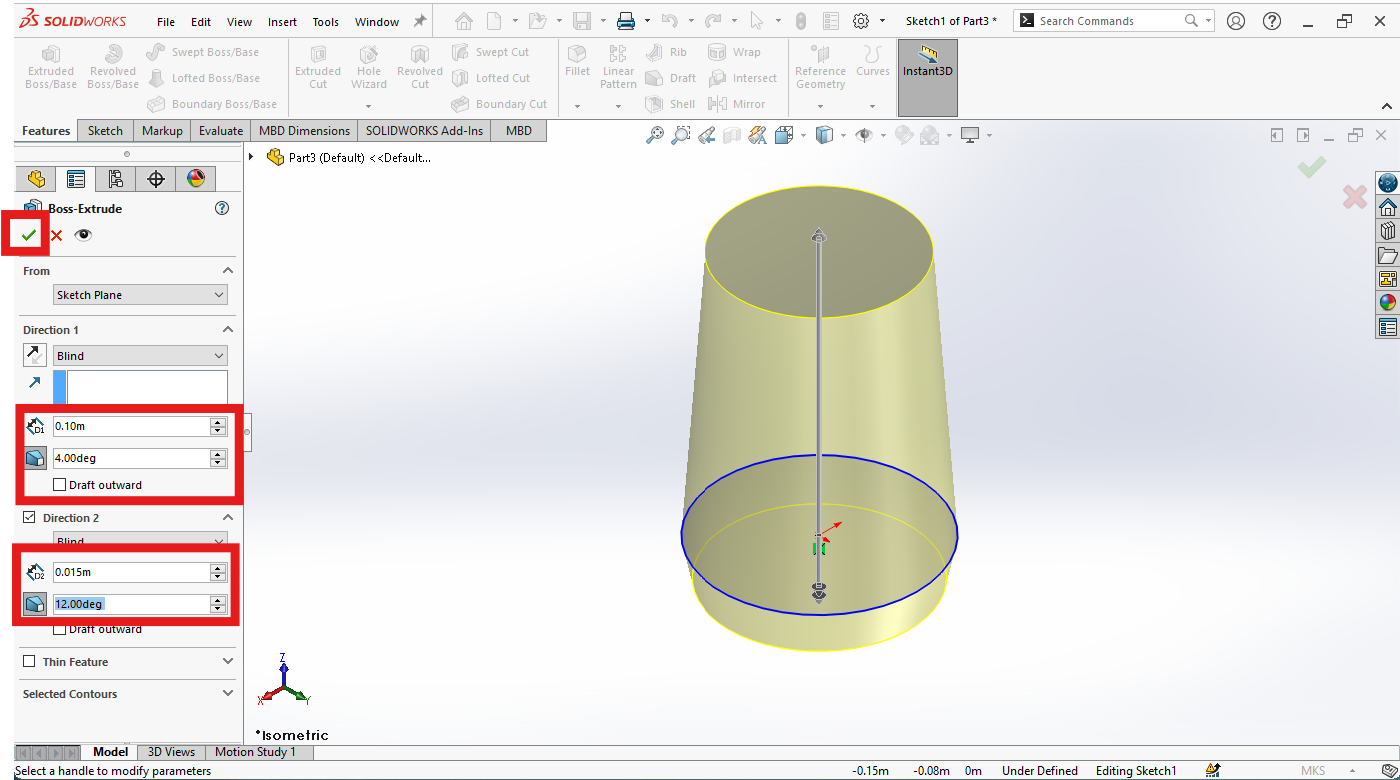 The extrusion options