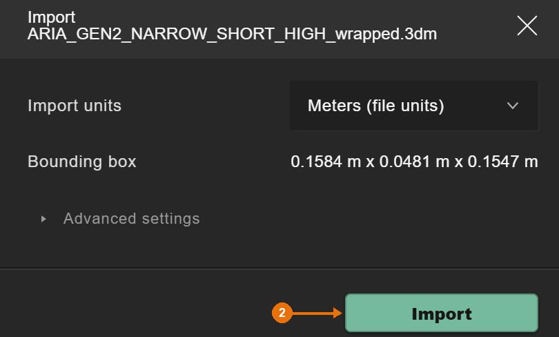 The Import dialog