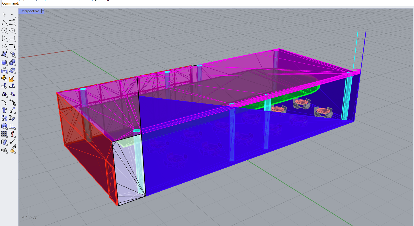 Opening the DXF source model in Rhino